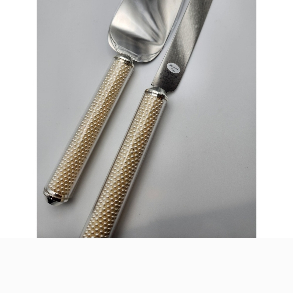 Lenox Pearl Handle Wedding Cake Server And Knife Set